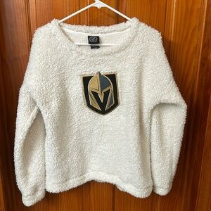 NHL Cream Fleece Hoodie with Gold Emblem